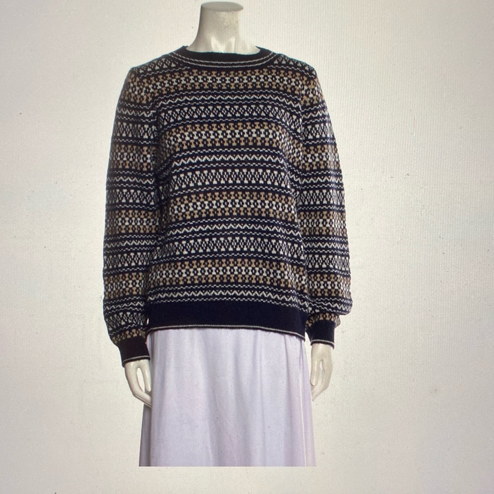 Max Mara Weekend Pullover, Blue, Long sleeve with crew neck. Size: Medium.